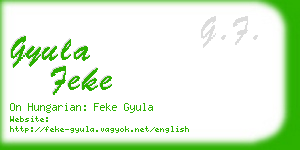 gyula feke business card